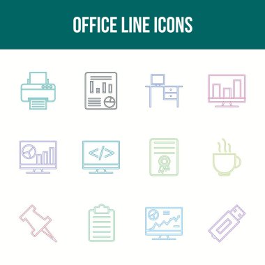 Eşsiz Ofis Satırı simgesi seti