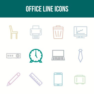 Eşsiz Ofis Satırı simgesi seti