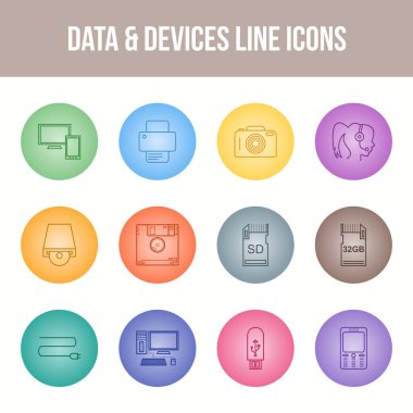 Eşsiz Veri Aygıtları Satır simgesi seti
