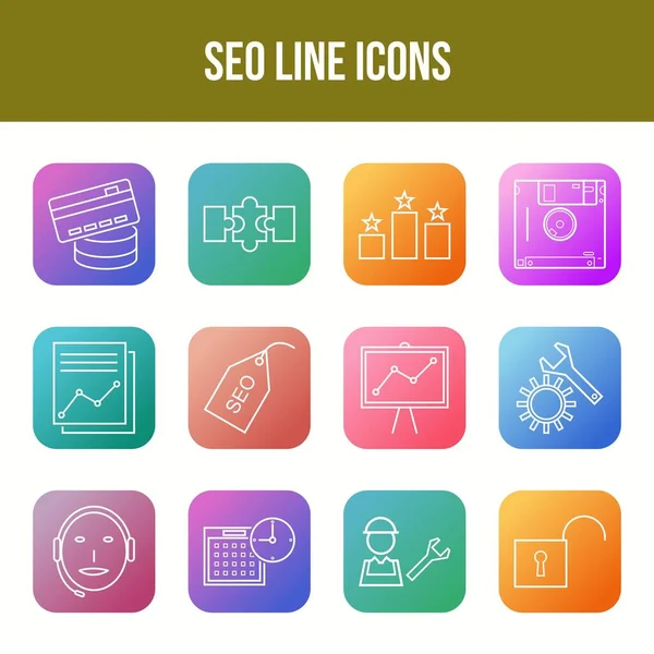 Eşsiz SEO Satır simgesi seti