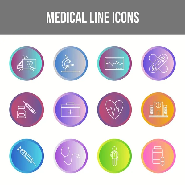 Unikalny Zestaw Ikon Medical Line — Wektor stockowy
