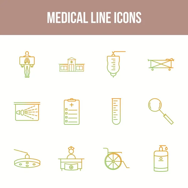 Einzigartiges Medical Line Icon Set — Stockvektor