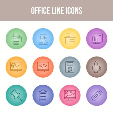 Eşsiz Ofis Satırı simgesi seti