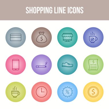 Eşsiz Alışveriş Hattı simgesi seti