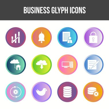 Eşsiz İş Glifi simgesi seti