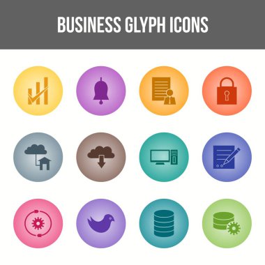 Eşsiz İş Glifi simgesi seti