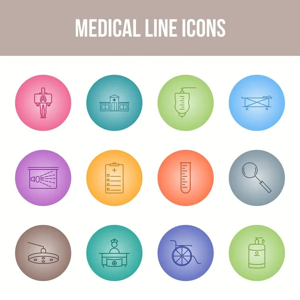 Ensemble Unique Icônes Ligne Médicale — Image vectorielle
