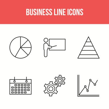 6 Satır Eşsiz İş vektör simgesi belirlendi