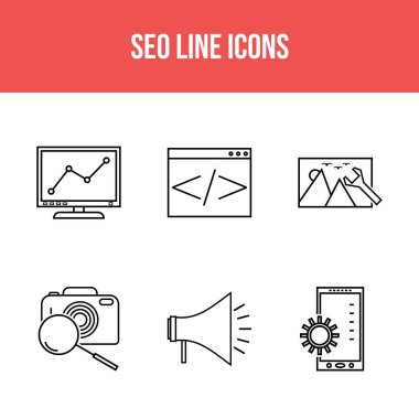 Kişisel ve ticari kullanım için Seo satırı vektör simgesi