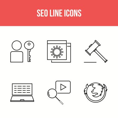Ticari ve kişisel kullanım için 6 Satır Seo simgesi