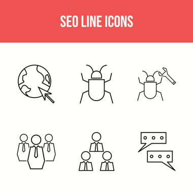 6 Güzel İş ve Seo simgesi seti