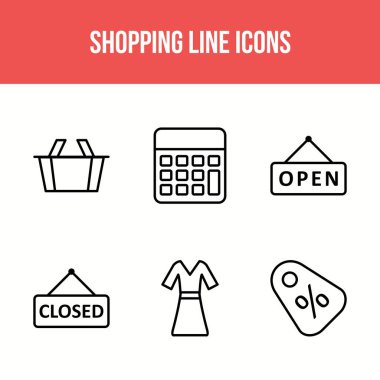 Alışveriş çizgisi simgelerinin eşsiz simgesi