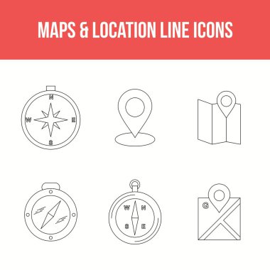 Güzellik Falı Haritaları & konum çizgisi simgesi seti