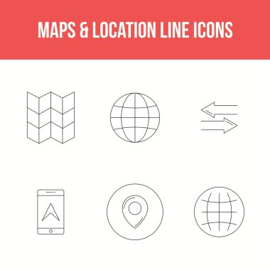 Eşsiz haritalar & konum 6 satır simgeleri