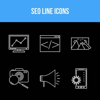 Kişisel ve ticari kullanım için Seo satırı vektör simgesi