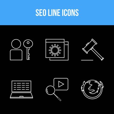 Ticari ve kişisel kullanım için 6 Satır Seo simgesi