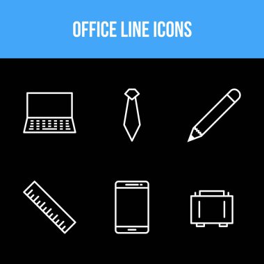 Ofis çizgisi vektör simgelerinin eşsiz simgesi