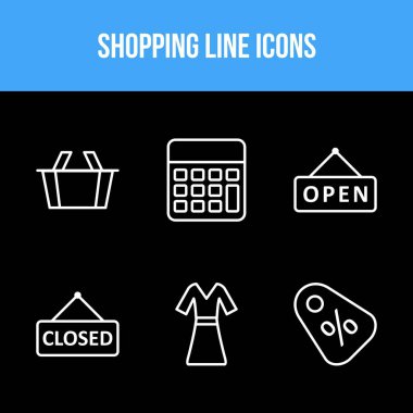 Alışveriş çizgisi simgelerinin eşsiz simgesi