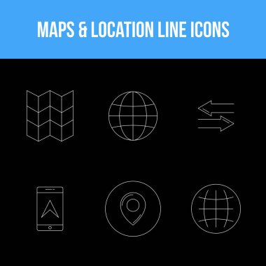 Eşsiz haritalar & konum 6 satır simgeleri