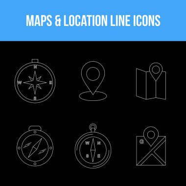 Güzellik Falı Haritaları & konum çizgisi simgesi seti