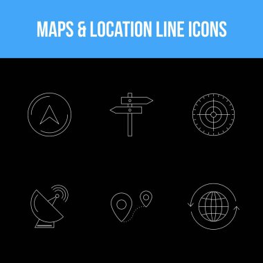 Güzellik Falı Haritaları & konum çizgisi simgesi seti