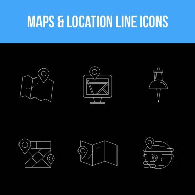 Eşsiz haritalar & konum 6 satır simgeleri