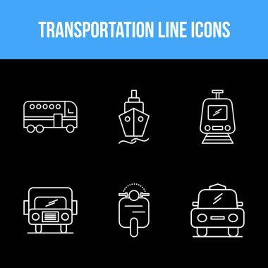 Güzel Ulaşım benzersiz satır 6 simgeleri ayarlandı