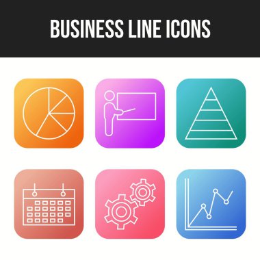 6 Satır Eşsiz İş vektör simgesi belirlendi