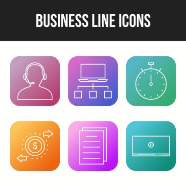 6 Güzel İş Satırı vektör simgesi