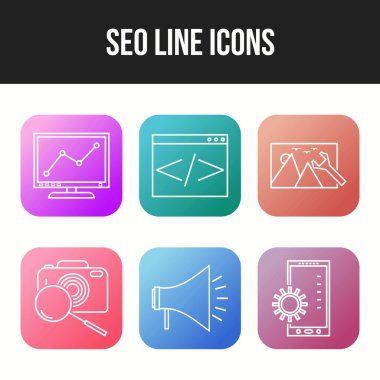 Kişisel ve ticari kullanım için Seo satırı vektör simgesi
