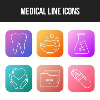 Güzel 6 tıbbi vektör simgesi paketi