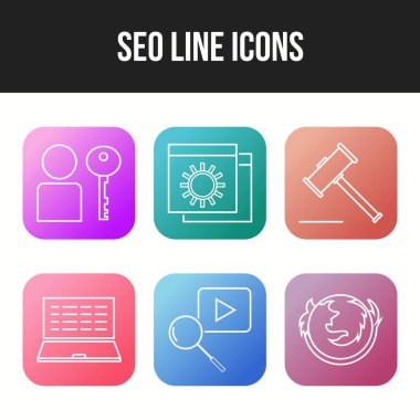 Ticari ve kişisel kullanım için 6 Satır Seo simgesi