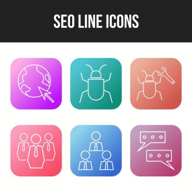 6 Güzel İş ve Seo simgesi seti