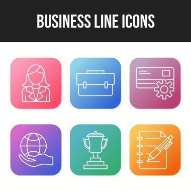 Kişisel ve ticari kullanım için 6 Simge İş Seti.