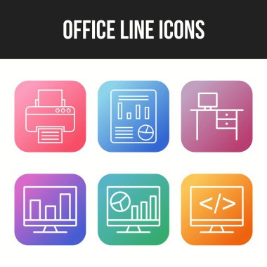 Bir kümede 6 Eşsiz vektör simgesi.