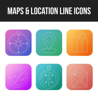 Güzellik Falı Haritaları & konum çizgisi simgesi seti