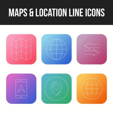 Eşsiz haritalar & konum 6 satır simgeleri