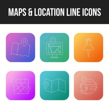 Eşsiz haritalar & konum 6 satır simgeleri