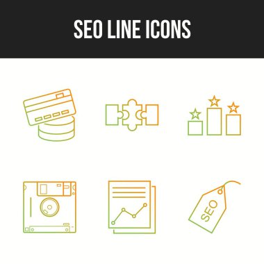 Bir kümede 6 Eşsiz vektör simgesi