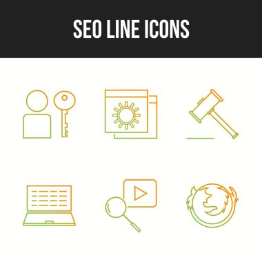 Ticari ve kişisel kullanım için 6 Satır Seo simgesi