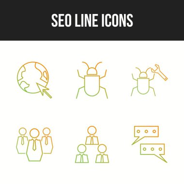 6 Güzel İş ve Seo simgesi seti