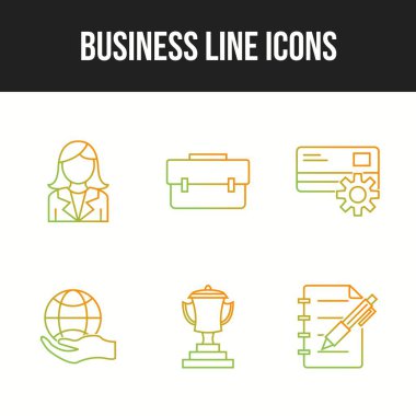 Kişisel ve ticari kullanım için 6 Simge İş Seti.