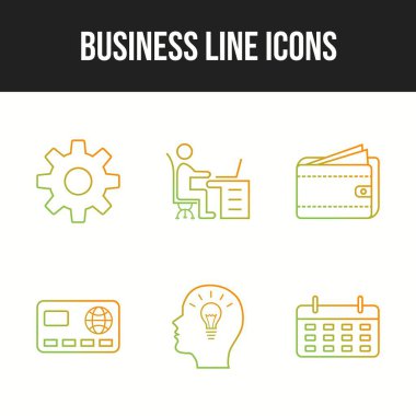 6 Eşsiz İş Satırı vektör simgesi belirlendi