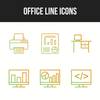 Bir kümede 6 Eşsiz vektör simgesi.