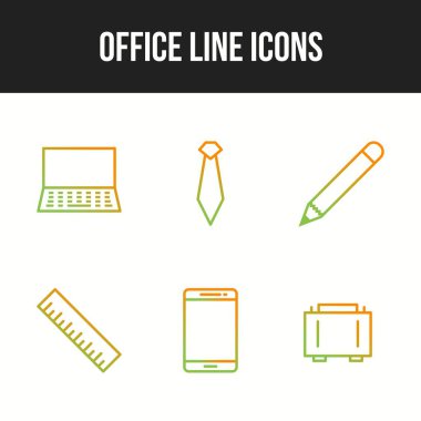 Ofis çizgisi vektör simgelerinin eşsiz simgesi