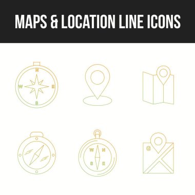 Güzellik Falı Haritaları & konum çizgisi simgesi seti