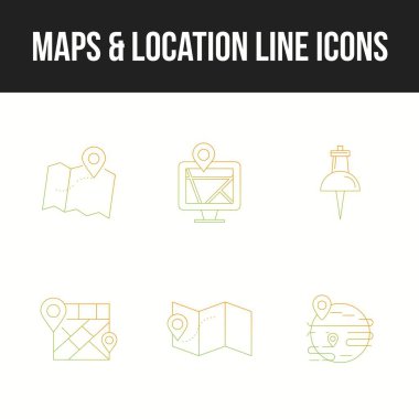 Eşsiz haritalar & konum 6 satır simgeleri