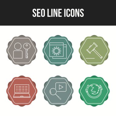 Ticari ve kişisel kullanım için 6 Satır Seo simgesi