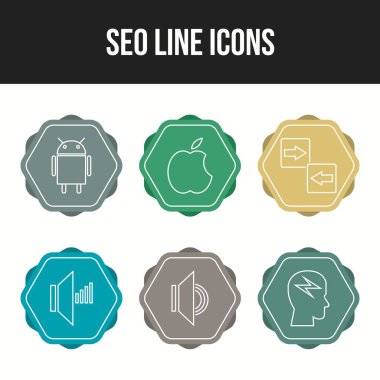 6 Güzel İş ve Seo simgesi seti