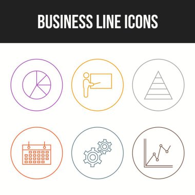 6 Satır Eşsiz İş vektör simgesi belirlendi